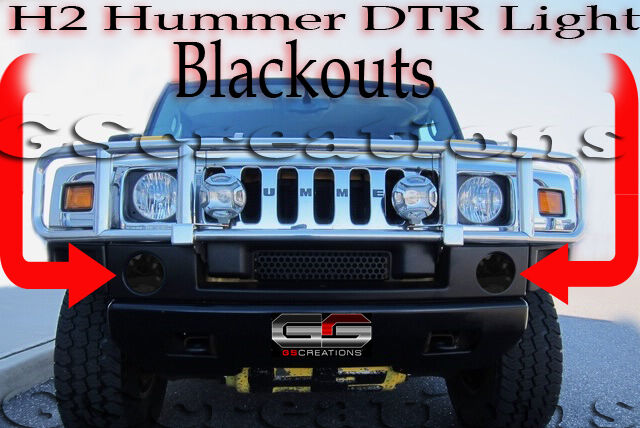 H2 Hummer DTR Day Time Running Lights Blackout Kit SUT SUV Blackouts Smoked