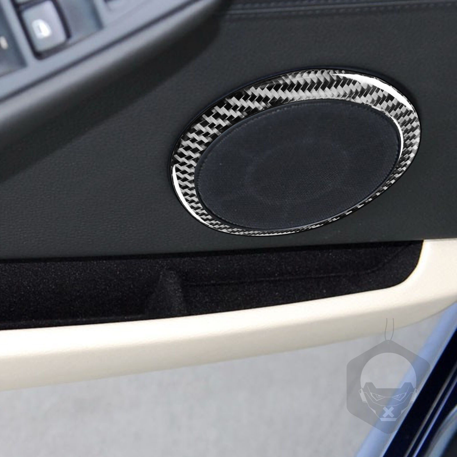 2pcs Door Speaker Frame Carbon Fiber Cover For BMW 650i 645Ci M6 E63 E64 04-10