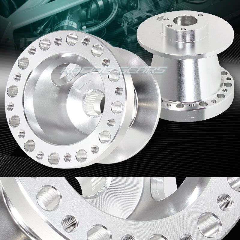 SILVER ALUMINUM 6-HOLE STEERING WHEEL HUB ADAPTER FIT TOYOTA CAMRY/TERCEL/PASEO