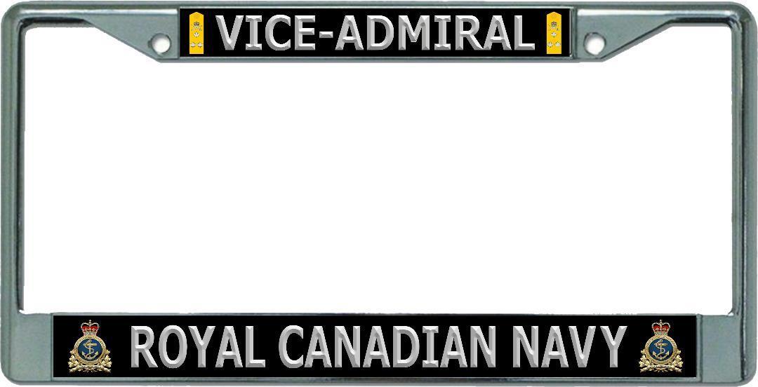Royal Canadian Navy Vice-Admiral Chrome License Plate Frame