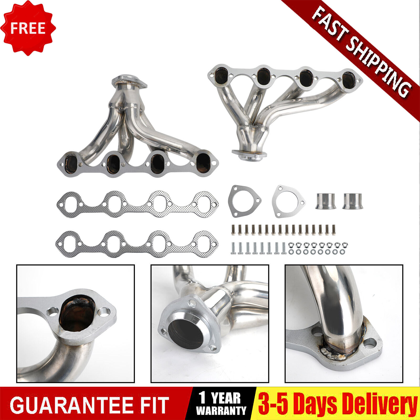 Stainless Exhaust Headers Kit For Ford Mustang 289 302 351 4.7L 5.0L 5.8L 64-73
