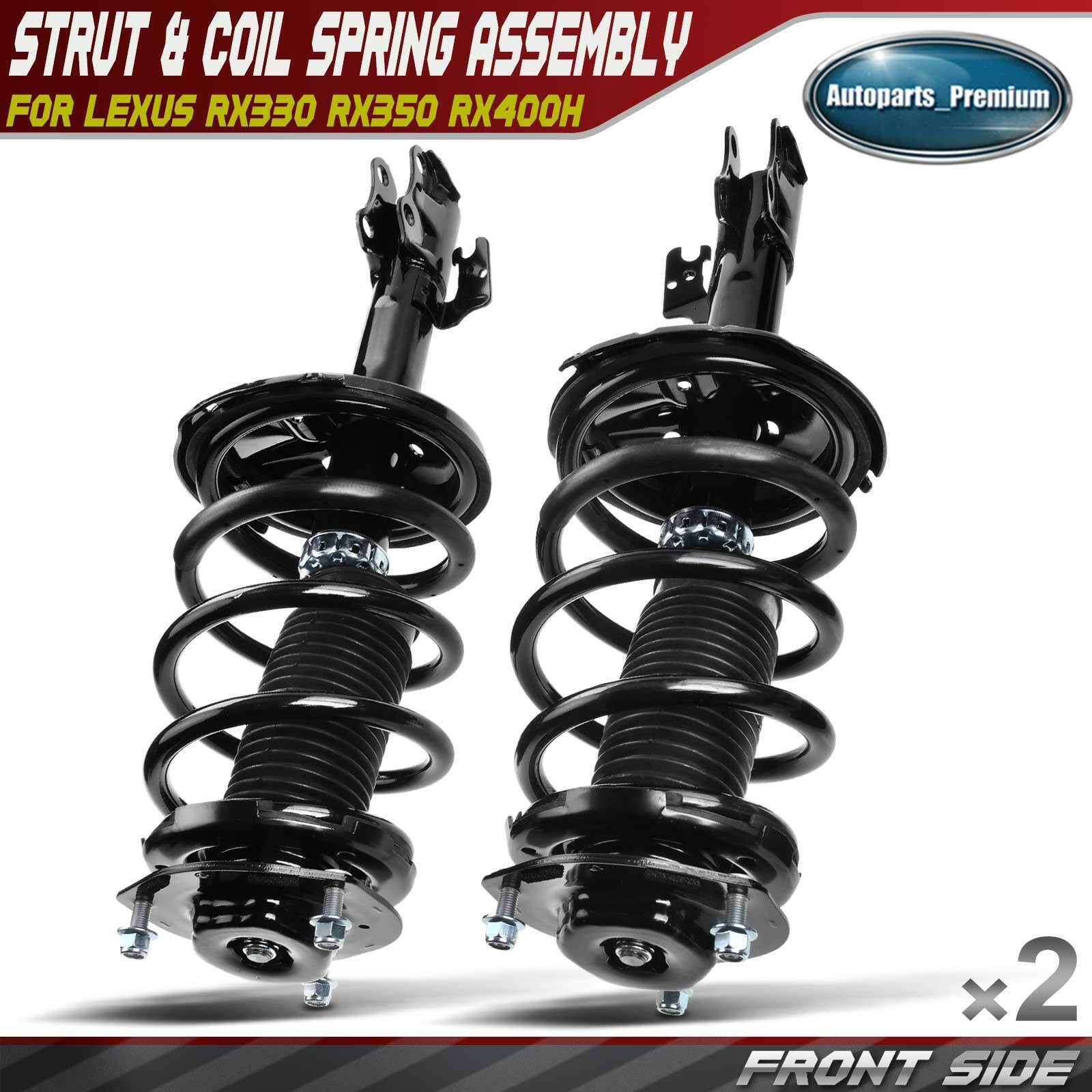 2x Front Complete Strut Coil Spring Assembly for Lexus RX330 RX350 RX400h AWD