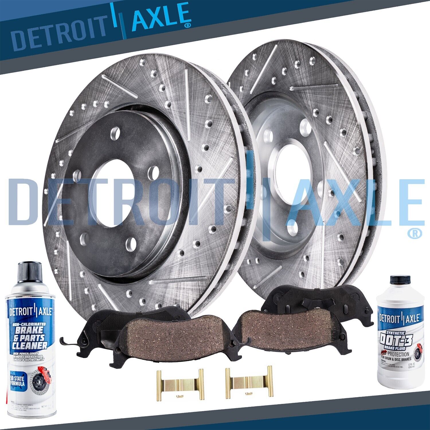 334mm Front DRILLED Rotors Ceramic Brake Pads for Lexus IS300 IS350 GS350 GS430