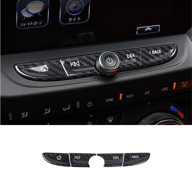 Luxury Carbon Fiber Car Navigation Button Sticker for Chevrolet Camaro 16-22