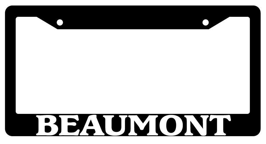 Black License Plate Frame  City State Beaumont Auto Accessory 1401