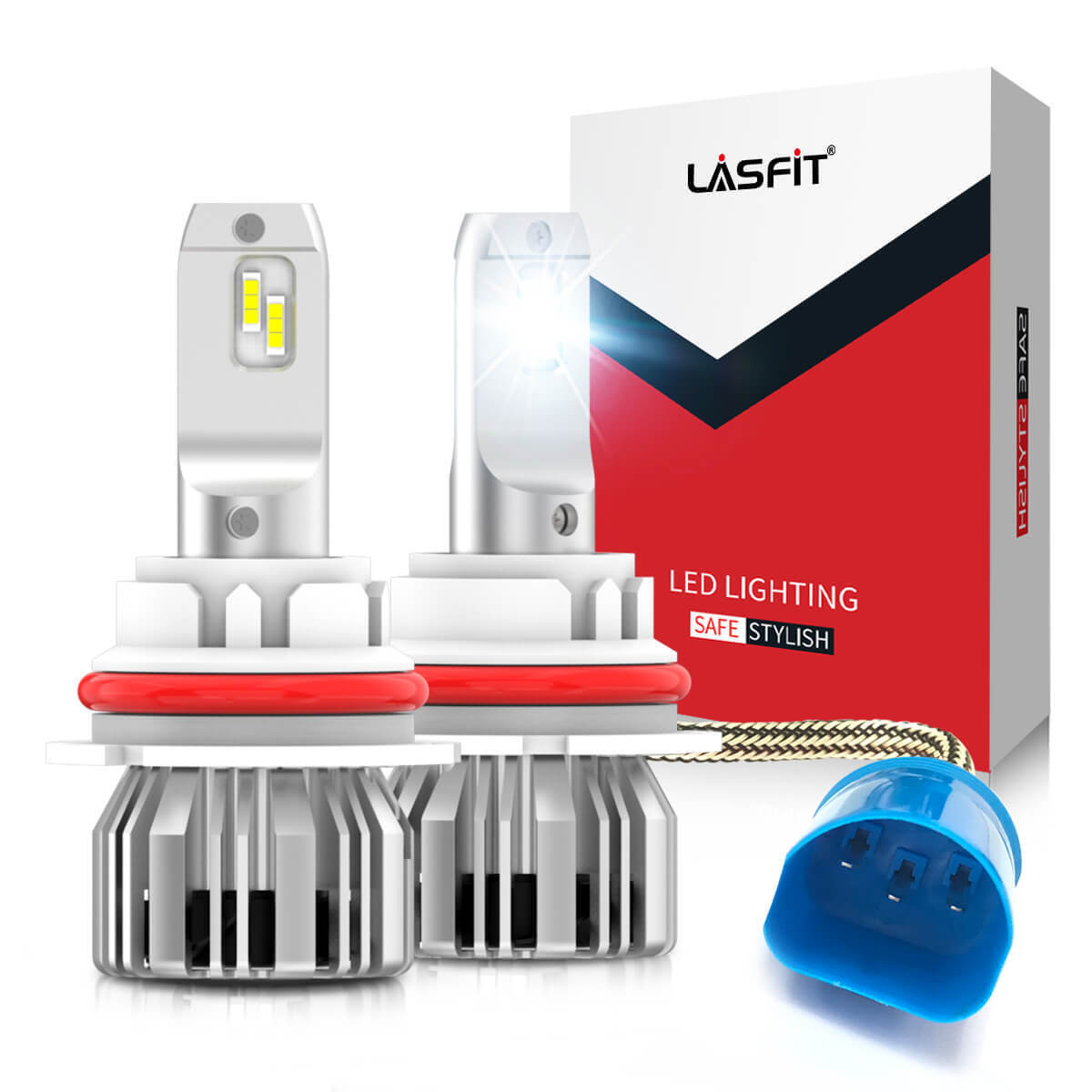 2pcs Lasfit LC HB5 9007 LED Headlight Bulbs Kits Light High Low Beam 5000LM 50W