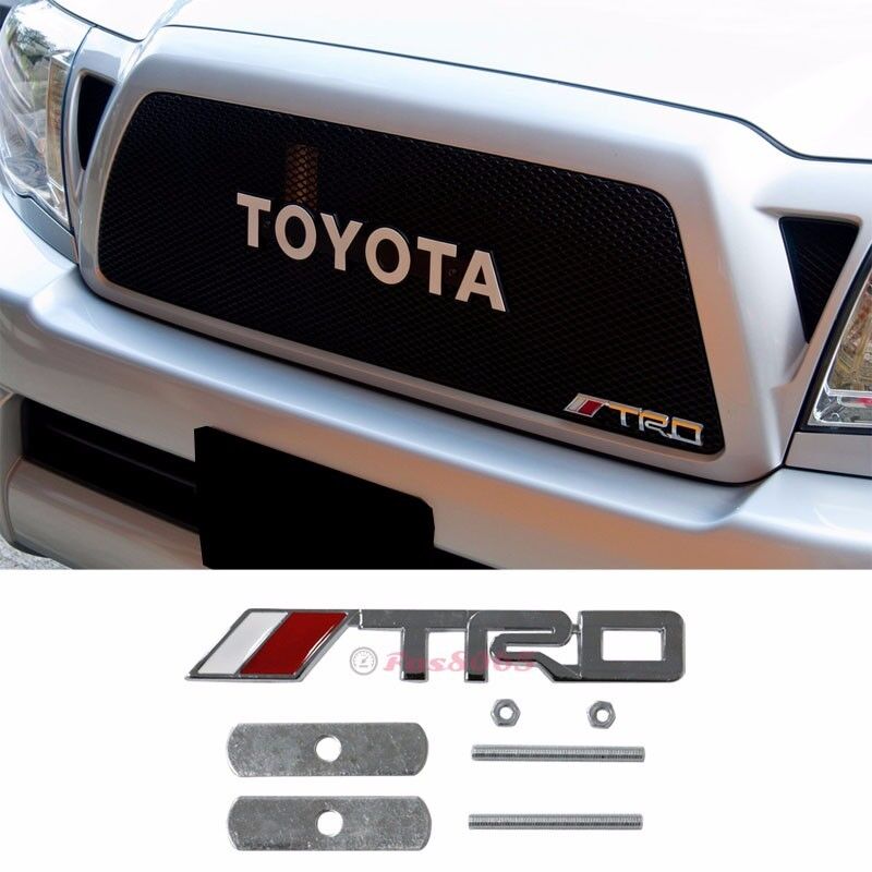 3D Metal Chrome TRD Front Grill Badge Emblem Decal Sticker For Toyota Camry