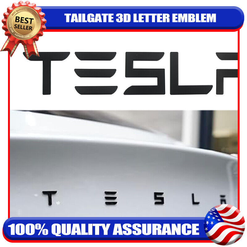 Rear Trunk Badge Tailgate Letter 3D Sticker Emblem Gloss Black For Model 3 S X