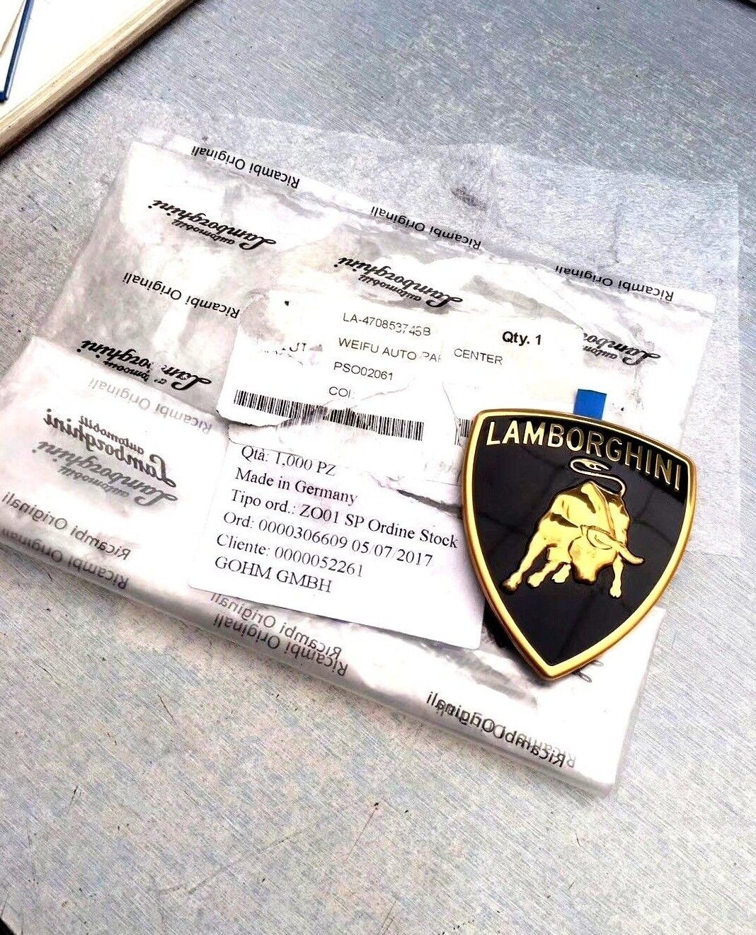 Lamborghini Aventador & Huracan Front Hood Emblem - Genuine