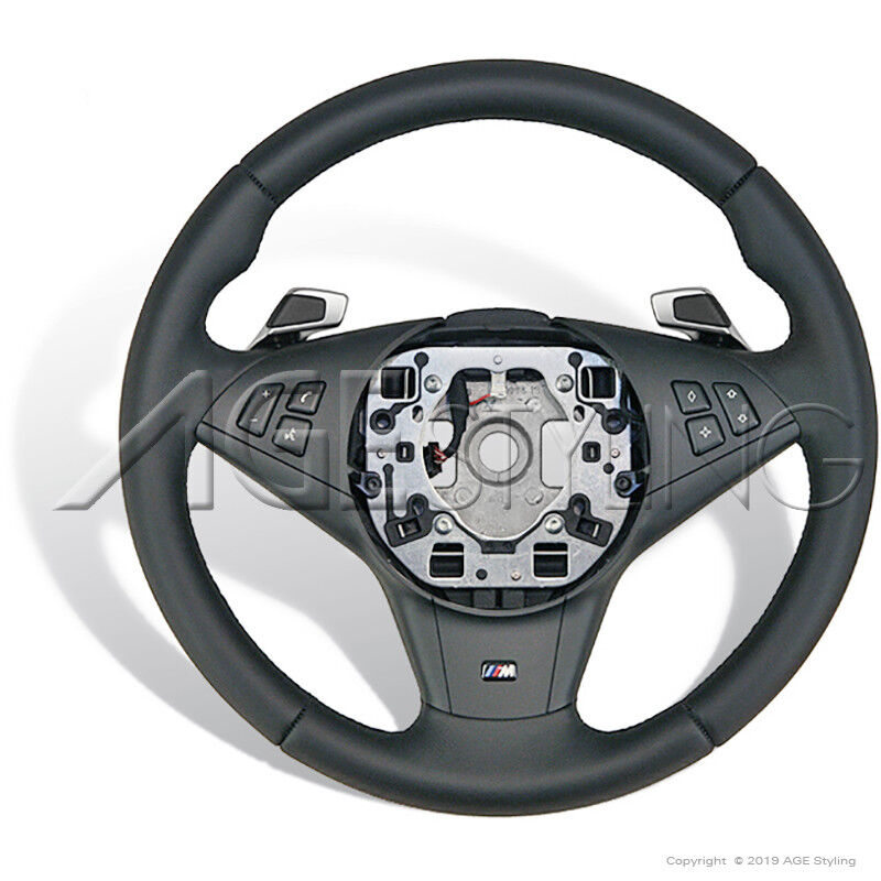 OEM BMW 5-s E60 E61 6s E63 E64 Steptronic M Sport Steering Wheel w Gear Shifters