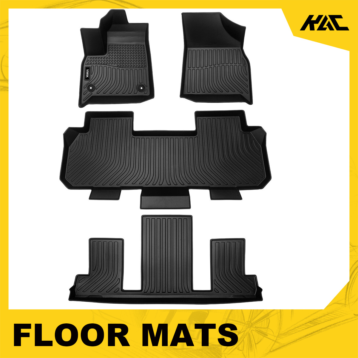 Floor Mats for 2018 - 2023 Chevrolet Traverse Waterproof All Weather Liners 4pcs