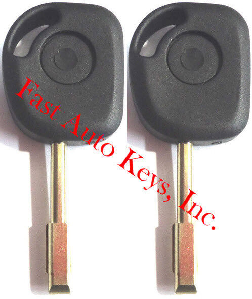 2 NEW REPLACEMENT TRANSPONDER CHIPPED UNCUT BLADE IGNITION KEY BLANK- FIT JAGUAR