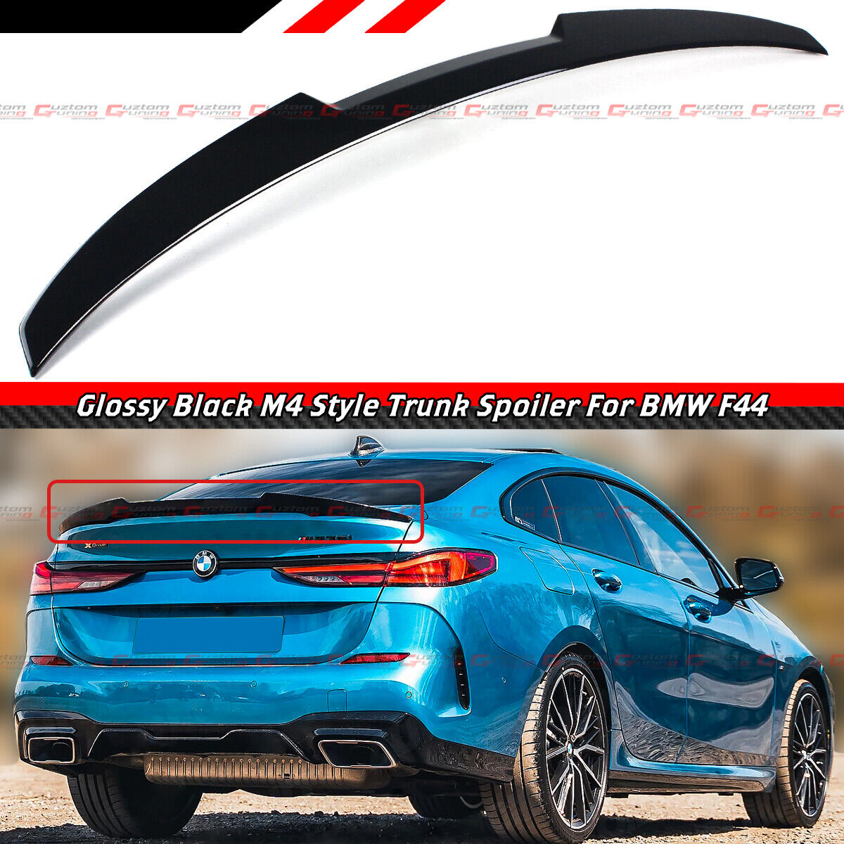 FOR 2020-23 BMW F44 228i M235i GRAN COUPE BLACK M4 STYLE HIGHKICK TRUNK SPOILER