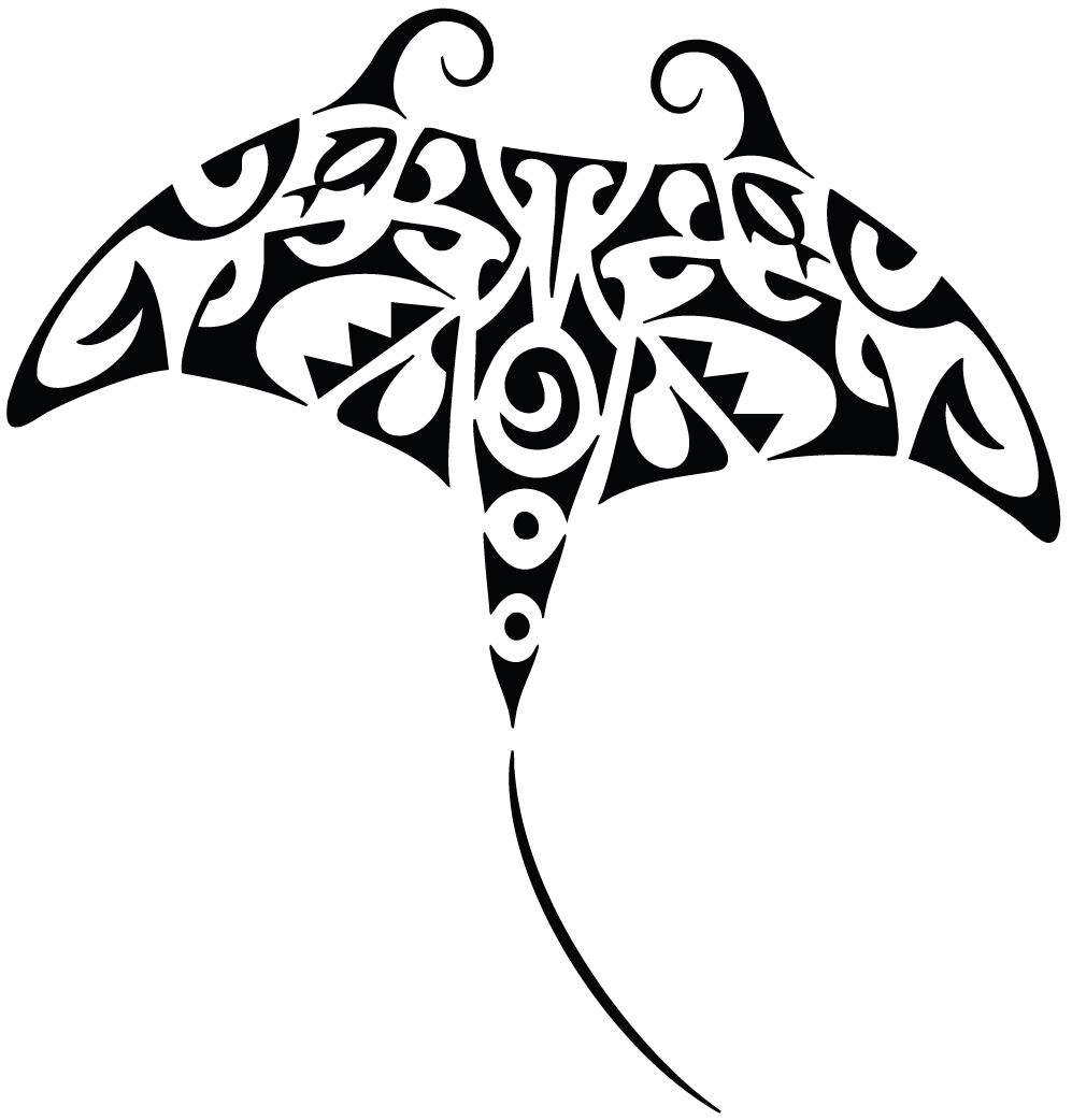 A tribal manta ray vinyl decal or sticker many colors to choose from, vinyl cut.