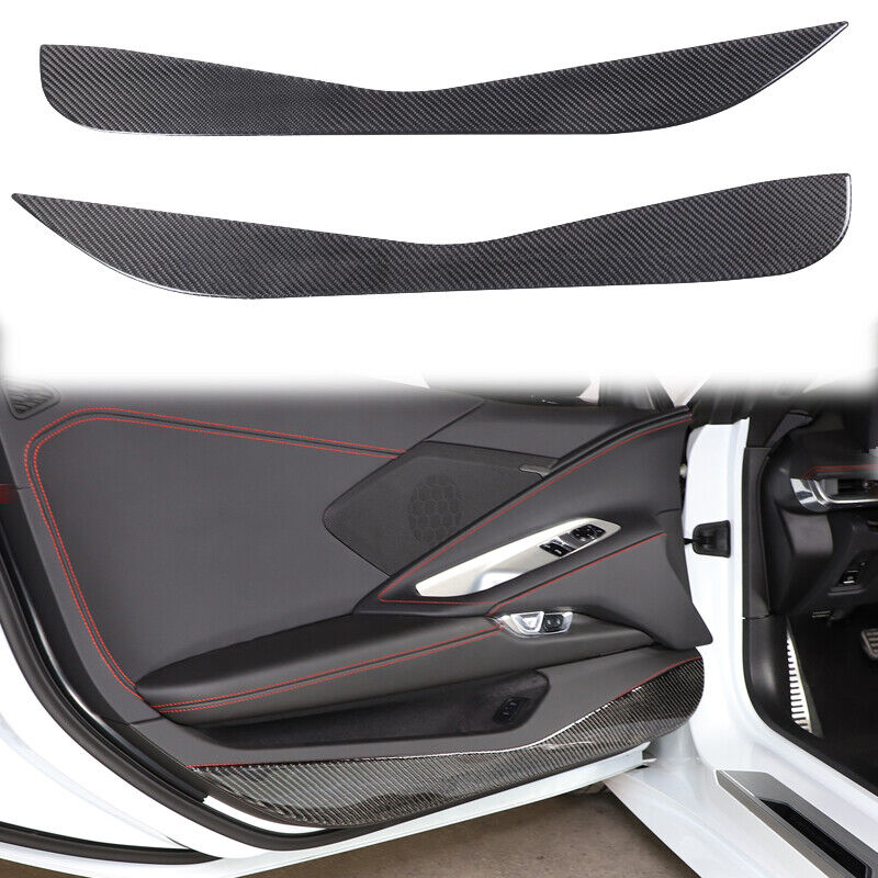 Real Carbon Fiber Car Door Anti Kick Panel Cover For Corvette C8 2020-2023 USA