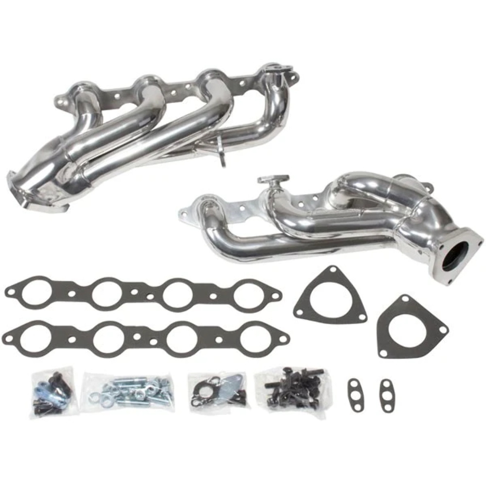 Chevrolet GM Truck SUV 4.8 5.3 1-3/4 Shorty Exhaust Headers Polished Silver Cera