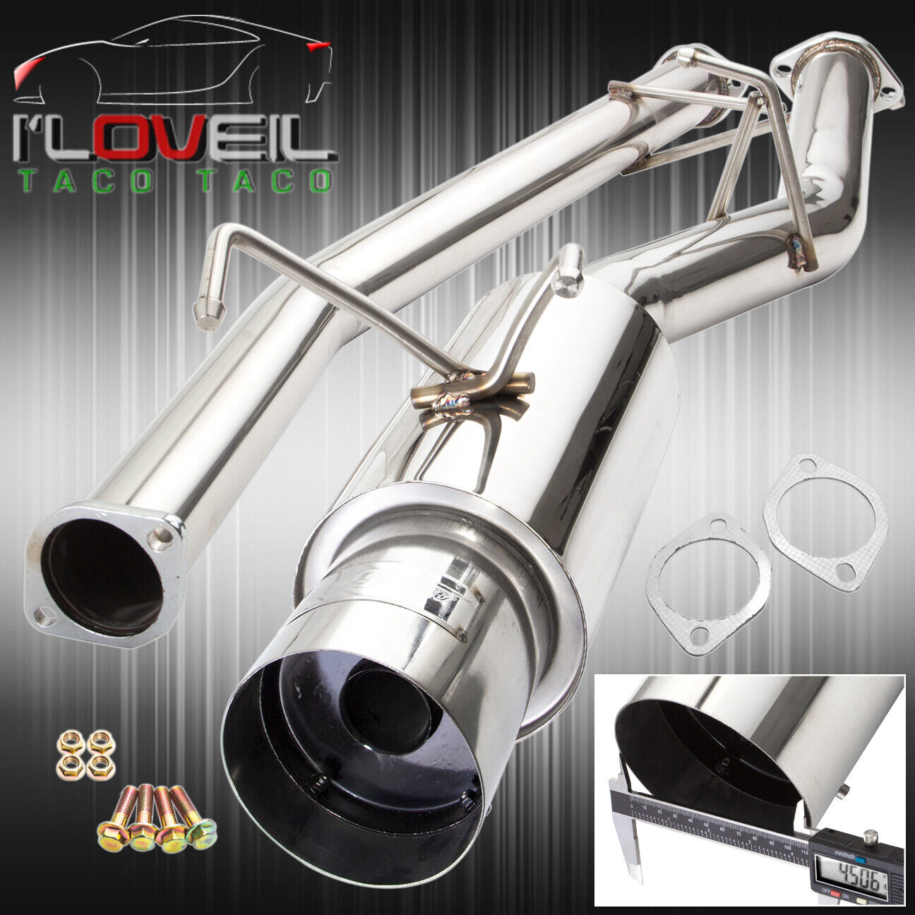 T304 Stainless Steel Catback Exhaust 76mm w/ 4.5\