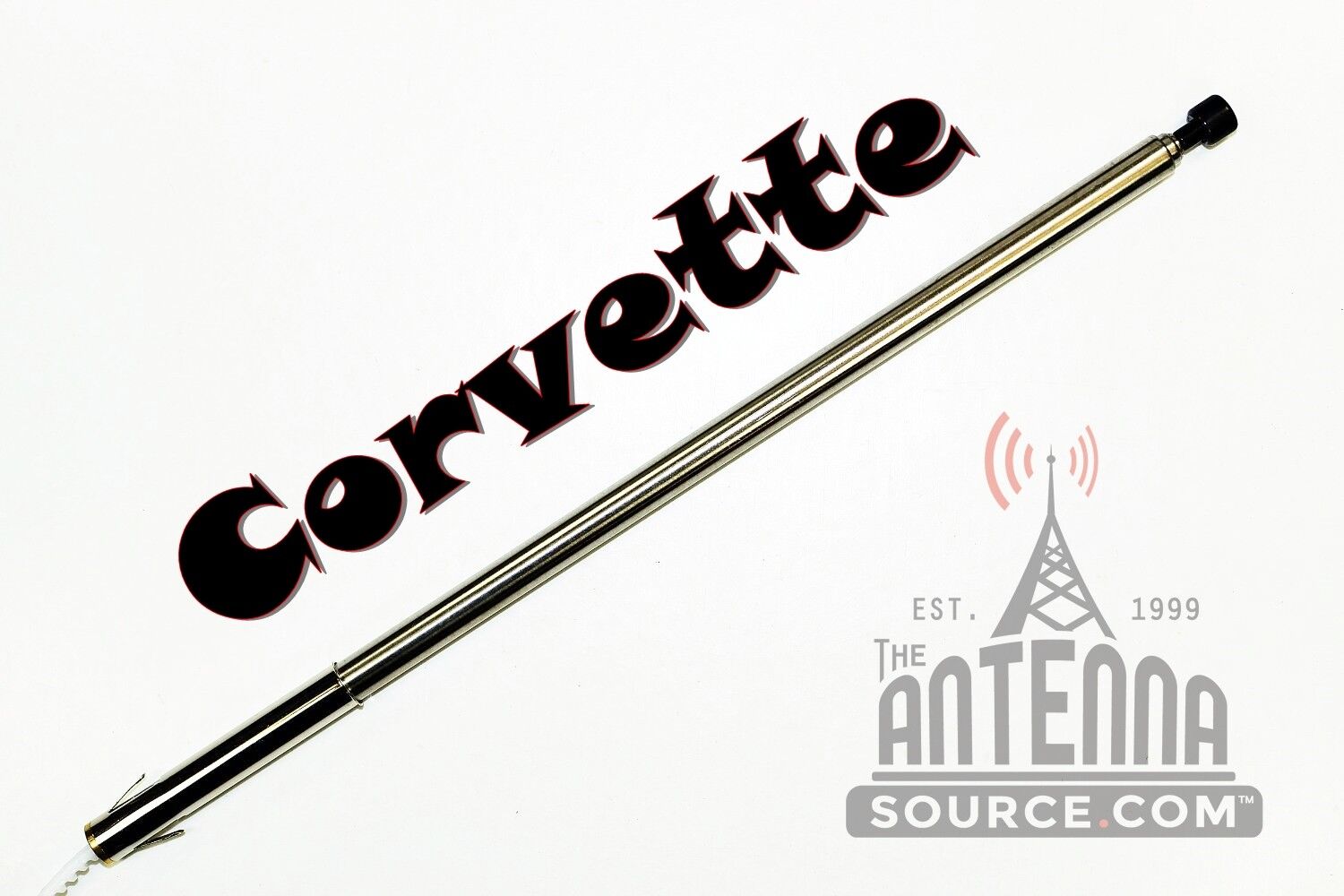 CORVETTE Power Antenna MAST 1993-2004 All Stainless WITH a Black TIP