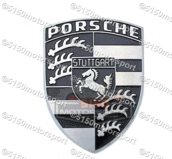 Porsche 928 Intake Manifold Emblem Black Silver Crest (78-86) 92811040300