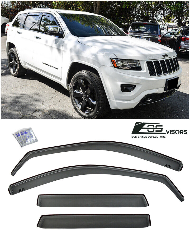 For 11-21 Jeep Grand Cherokee IN-CHANNEL Smoke Tinted Side Vents Rain Guards