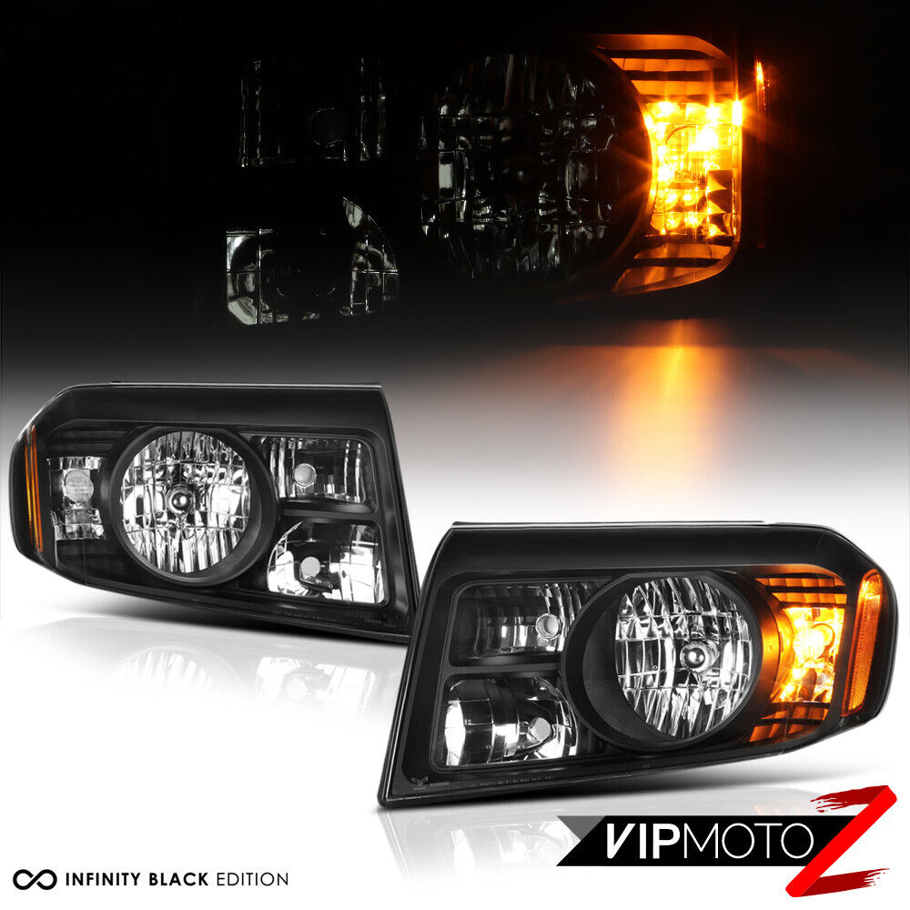 For 09-11 Honda Pilot Black Factory Replacement Headlights Headlamps Left Right