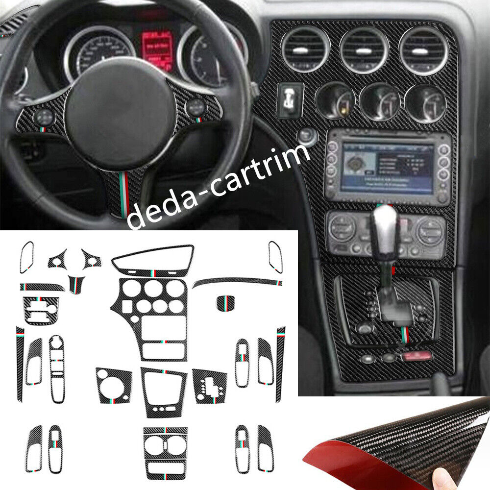27×Carbon Fiber Interior Full Set Trim Kit For Alfa Romeo 159 Brera Spider 04-11