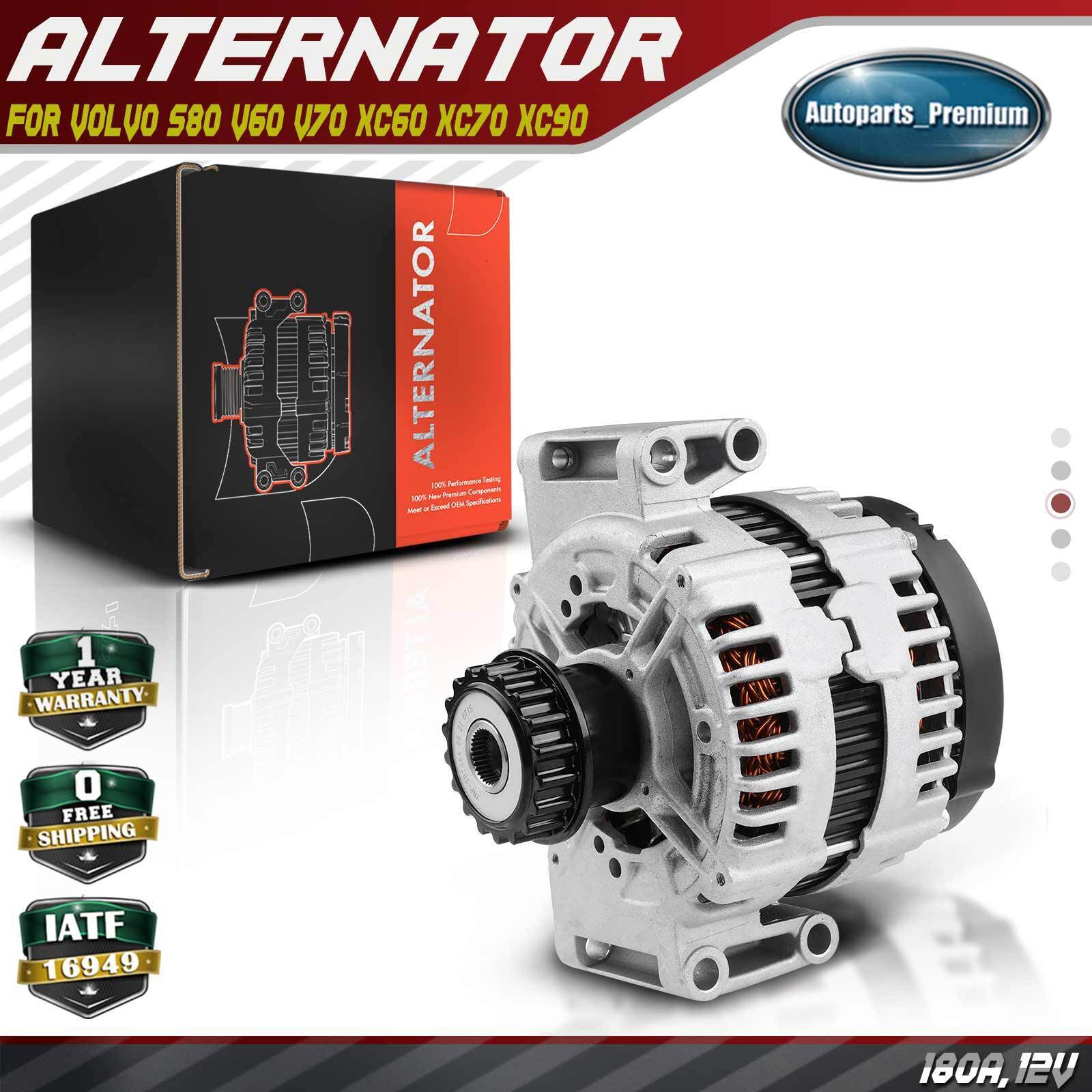 Alternator for Volvo S80 V60 V70 XC60 XC70 XC90 180A 12V CCW w/ Decoupler Pulley