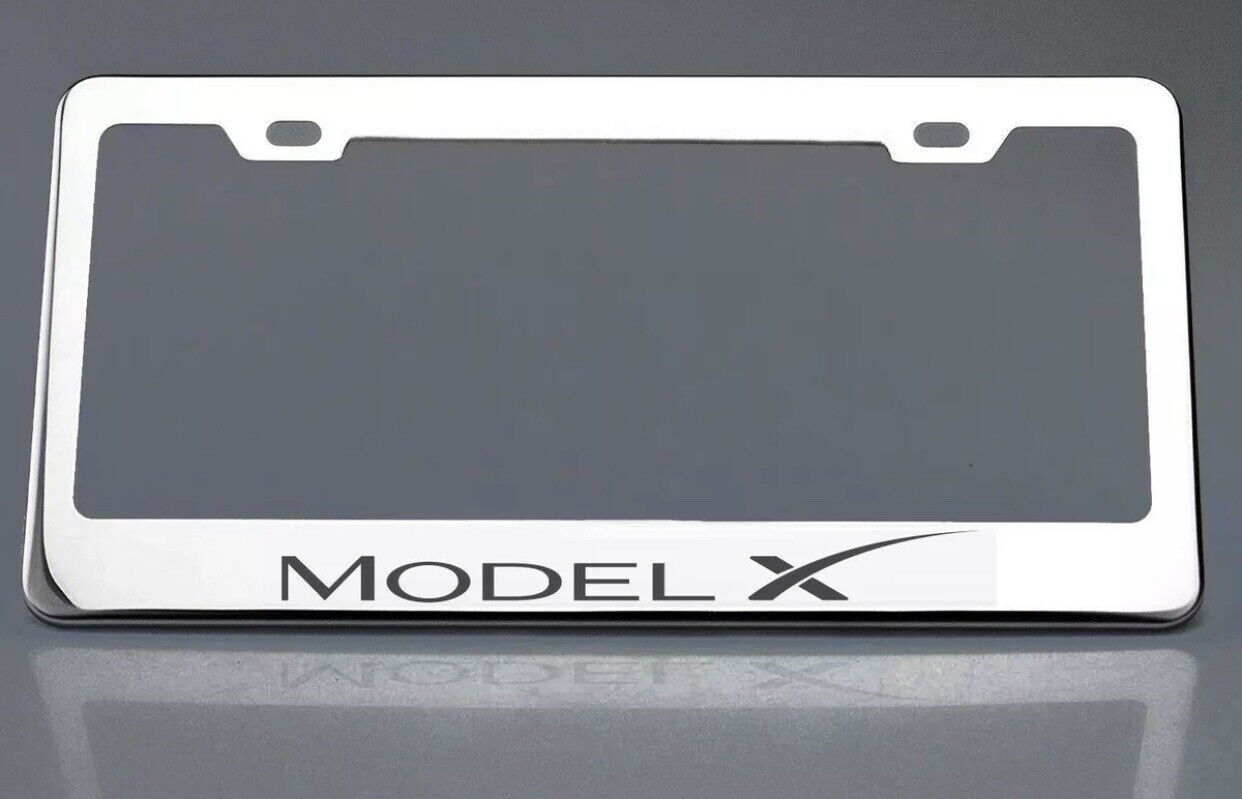 Tesla Model X License Plate Frame Stainless Steel with Laser Engraved