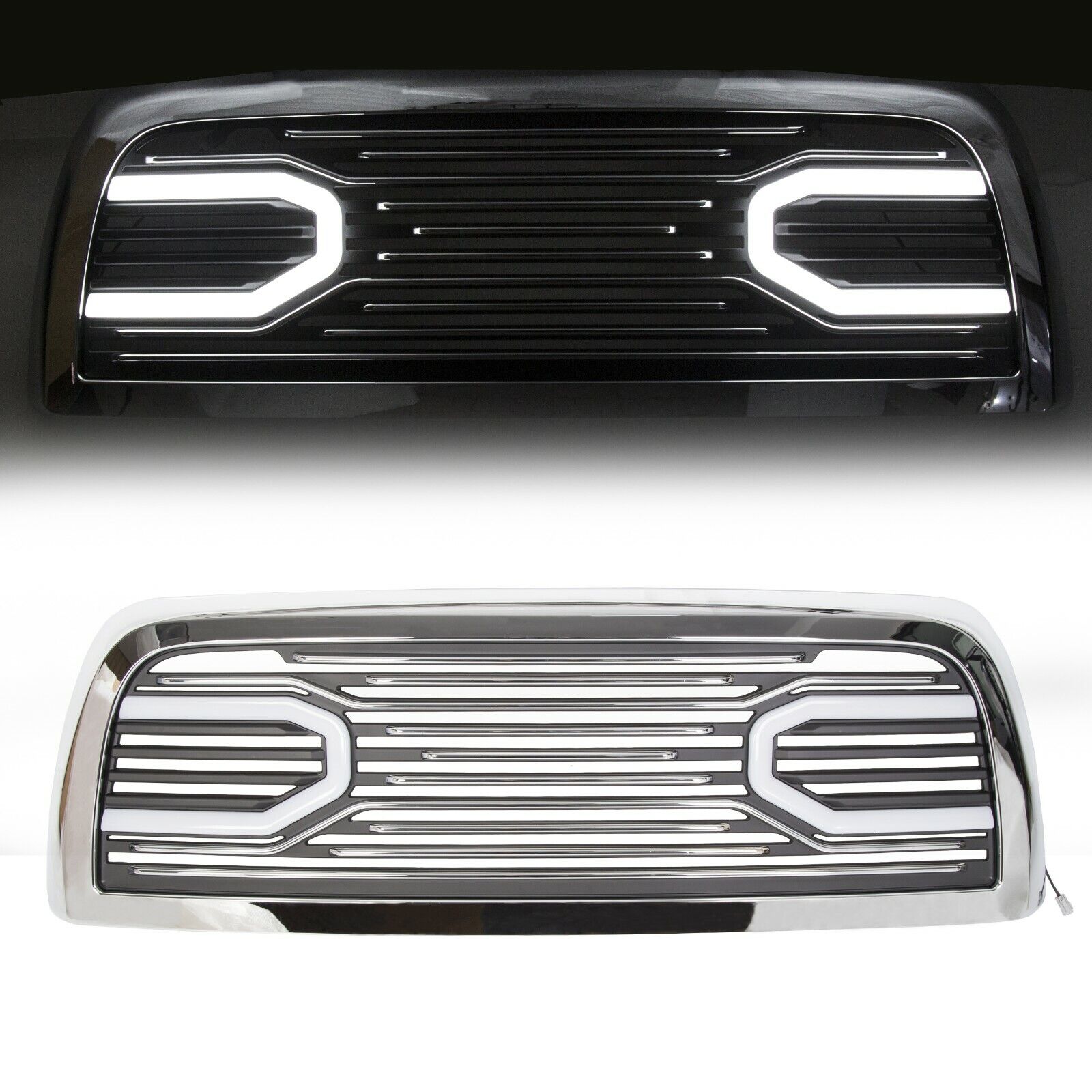 For 10-18 Dodge Ram 2500 3500 Big Horn Chrome Grille &Replacement Shell & Lights