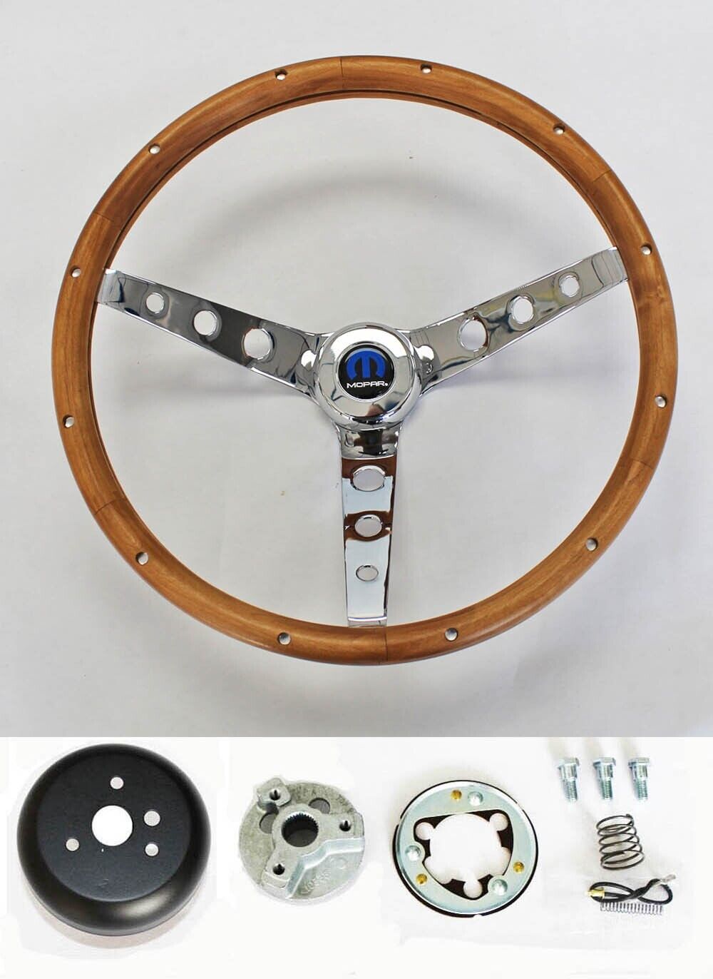 1961-66 Dart Coronet Charger Polara Grant Wood Steering Wheel Chrome Spokes 15\