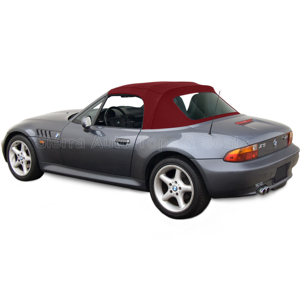 BMW Z3 Convertible Top in Burgundy Stayfast Cloth with Plastic Window