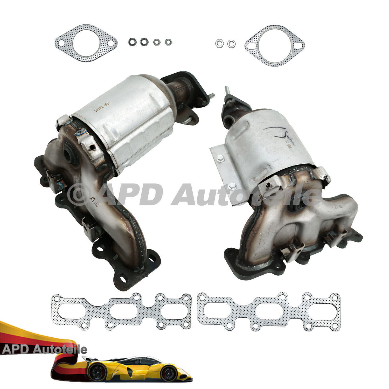 Pair Engine Exhaust Manifold Catalytic Converter for Ford Explorer Taurus MKZ V6