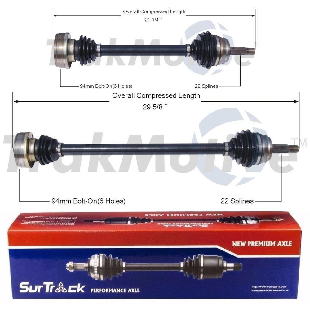 Pair of 2 Front CV Joint Axle Shafts for VW Jetta Rabbit Scirocco SurTrack Set