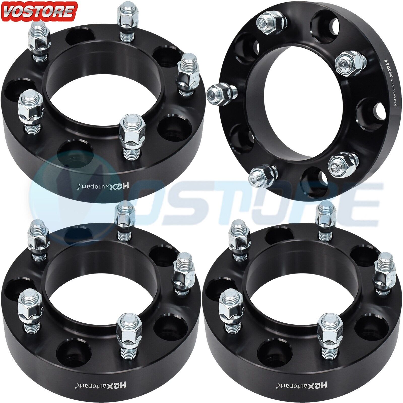 (4) 1.25\'\' 5 Lug Hubcentric Black Wheel Spacers Adapters 5x150 for Toyota Tundra
