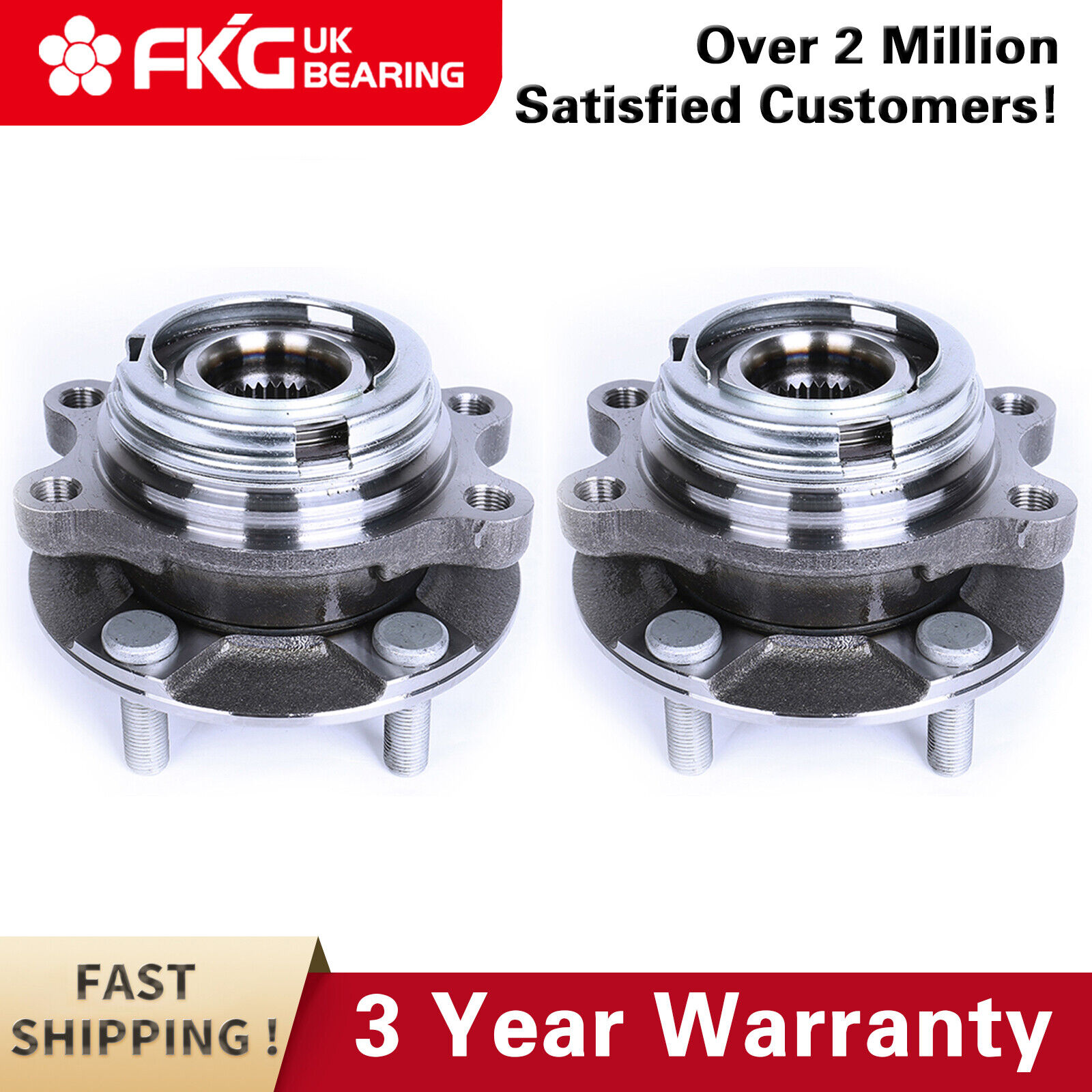 (2) 513296 Front Wheel Bearing & Hub Assembly fits Nissan Quest Maxima Murano