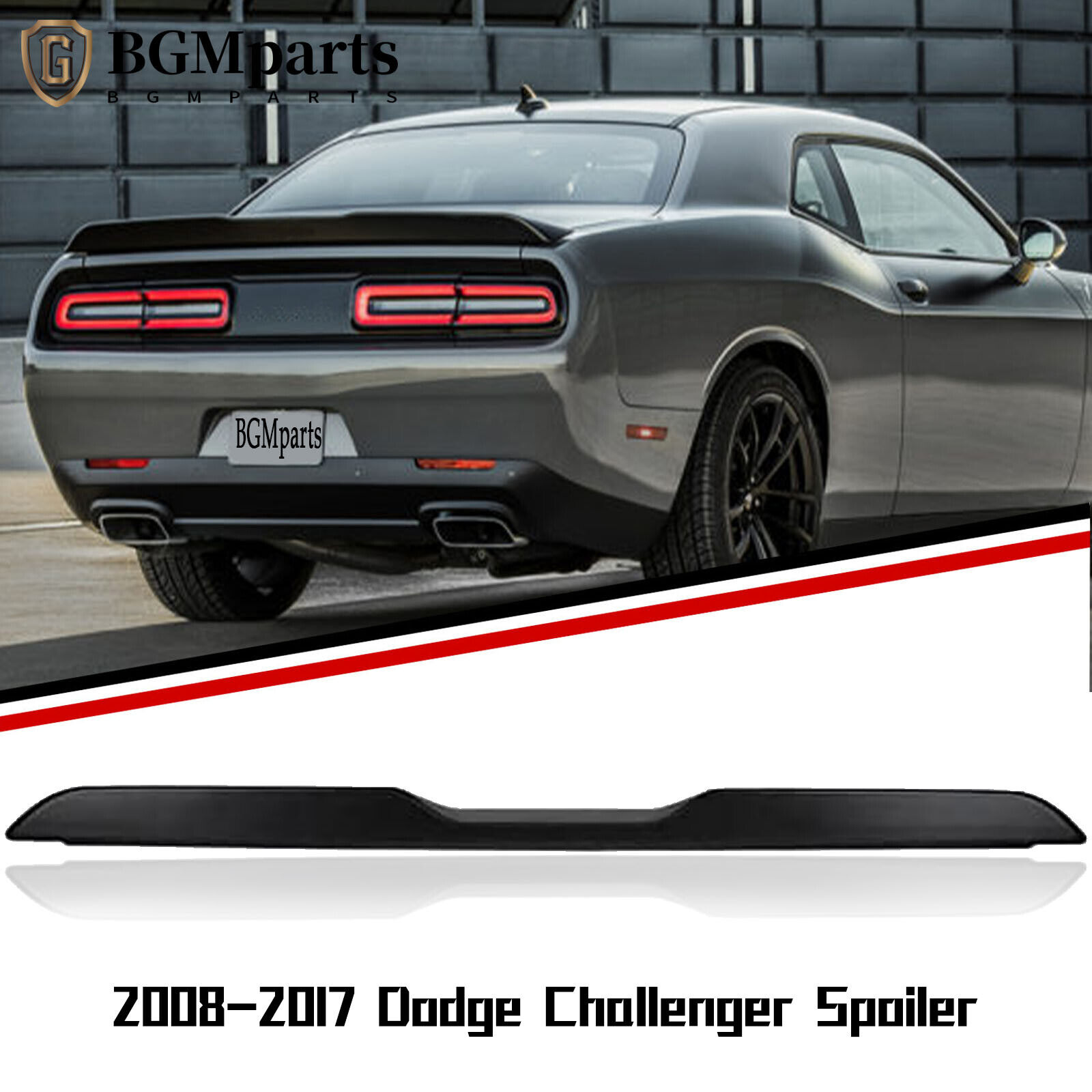 Rear Trunk Spoiler Wing For 2008-2017 Dodge Challenger Demon Style Black Painted