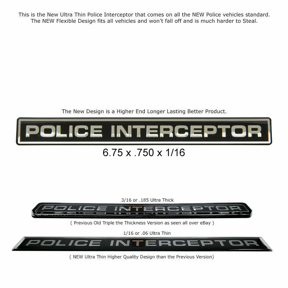 Fits all Interceptor Police Emblem OEM Universal Fit for Car Truck SUV