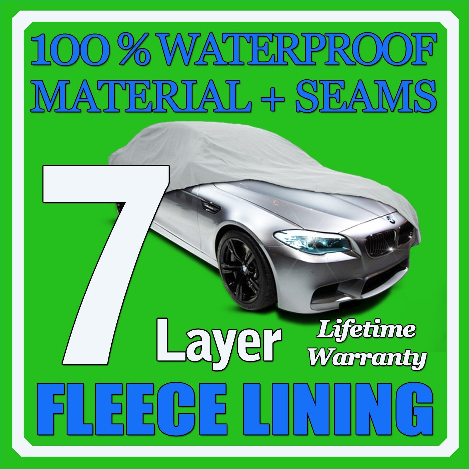 7 Layer Car Cover Breathable Waterproof Layers Outdoor Indoor Fleece Lining Sij7