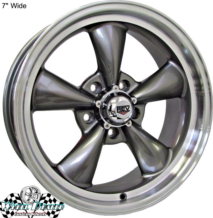 17x7 17x8 NEW GRAY REV CLASSIC 100 WHEELS RIMS FOR FORD CROWN VICTORIA 1992-2002