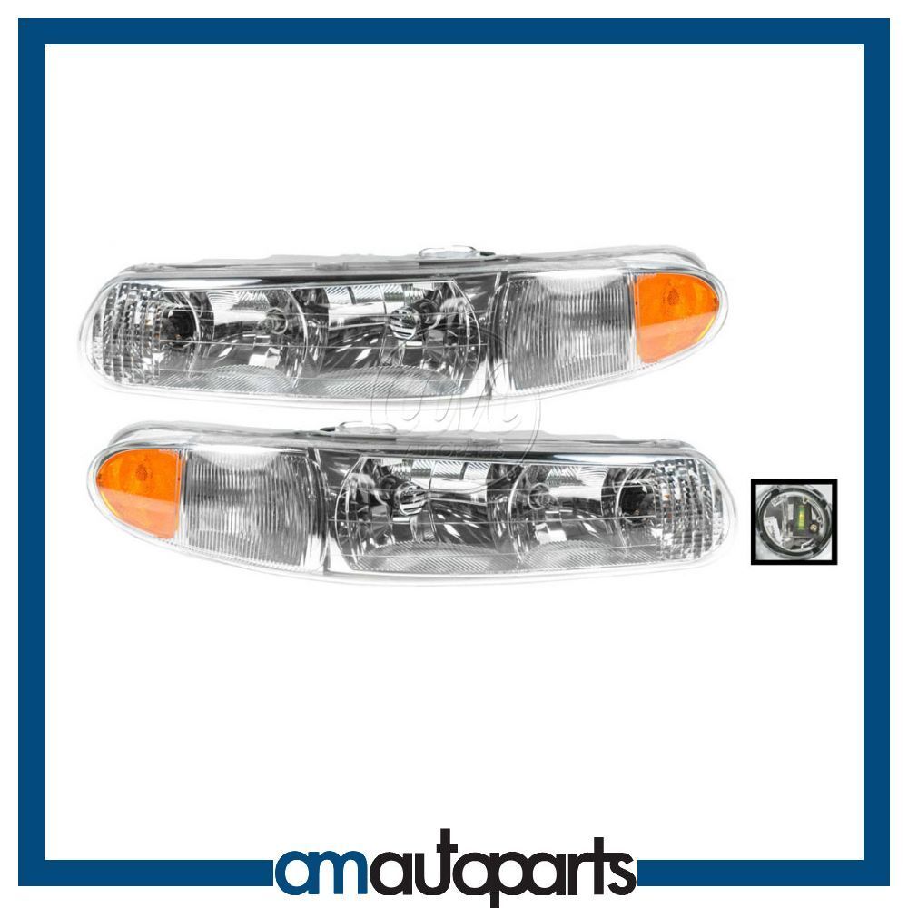 Buick Regal Century Headlights Headlamps w/ Side Marker Lights LH & RH Pair Set