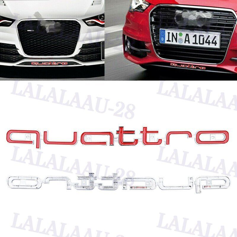 QUATTRO Logo Emblem Front Grille RS Style Badge For AUDI Audi A1 A4 A6 Q5 Q7 TT