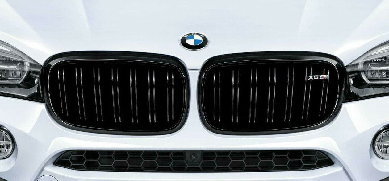 BMW Genuine F16 F86 X6 M Front Gloss Black Kidney Grille Set Left + Right NEW