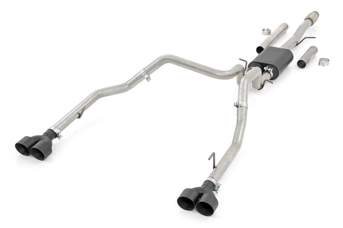 Rough Country Dual Cat-Back Exhaust w/ Black Tips 19-21 Chevy For GMC 1500 6.2L
