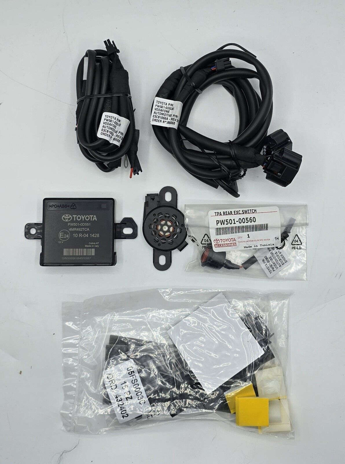 Genuine Toyota Aygo Rear Parking Sensor Installation Kit 2014-2022 PW5010D000