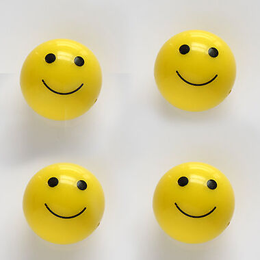 4 YELLOW SMILE FACE BALL Tire / Wheel Valve Stem Caps 