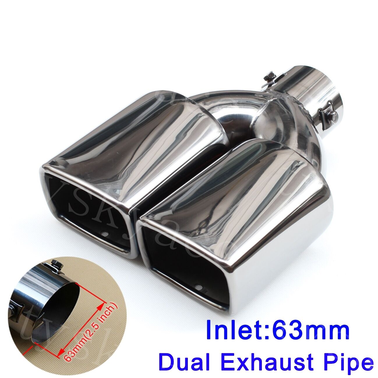 Universal Car Rear Muffler Exhaust Tailpipe Tip Trim Fit 40mm-57mm Diameter Pipe