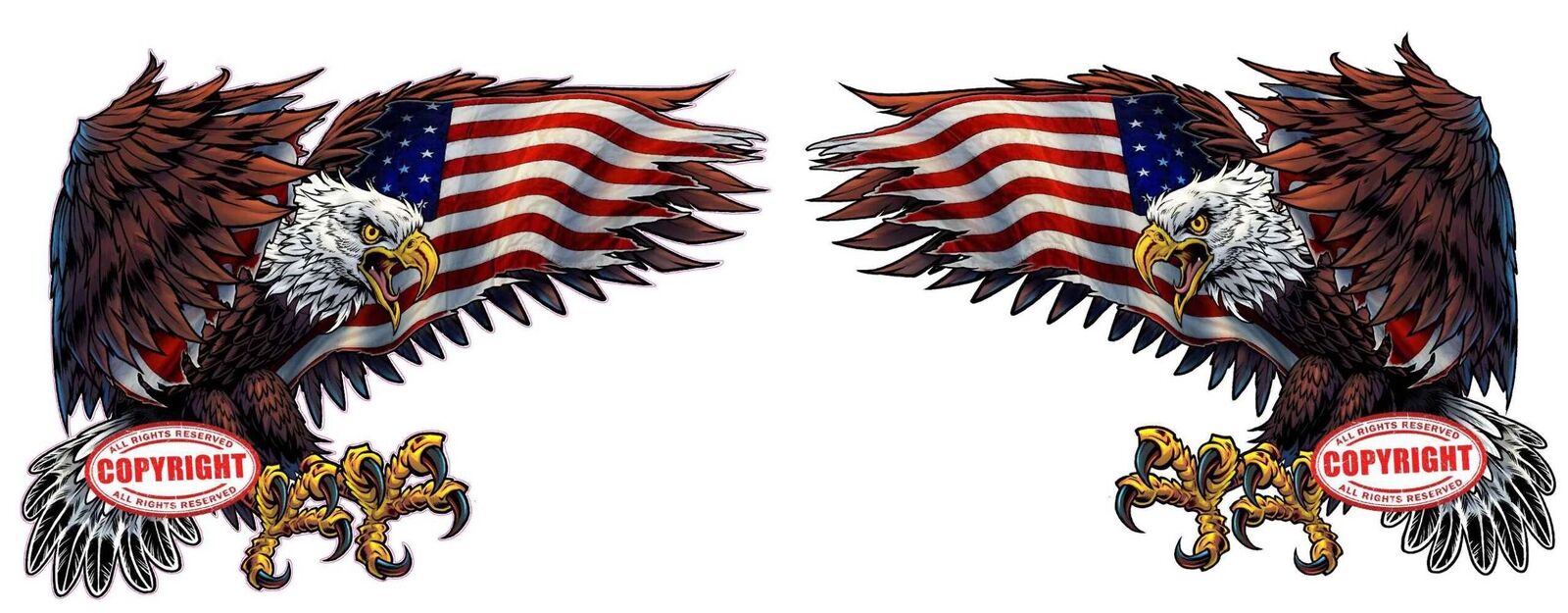American Eagle American Flag 2023 Pair Decal