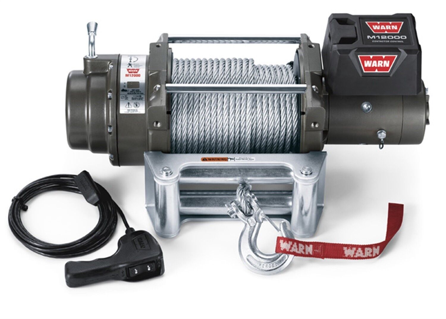 Warn M12000 17801 Heavy Weight Series Winch w/Control & Cable, 12,000 lbs 5400kg