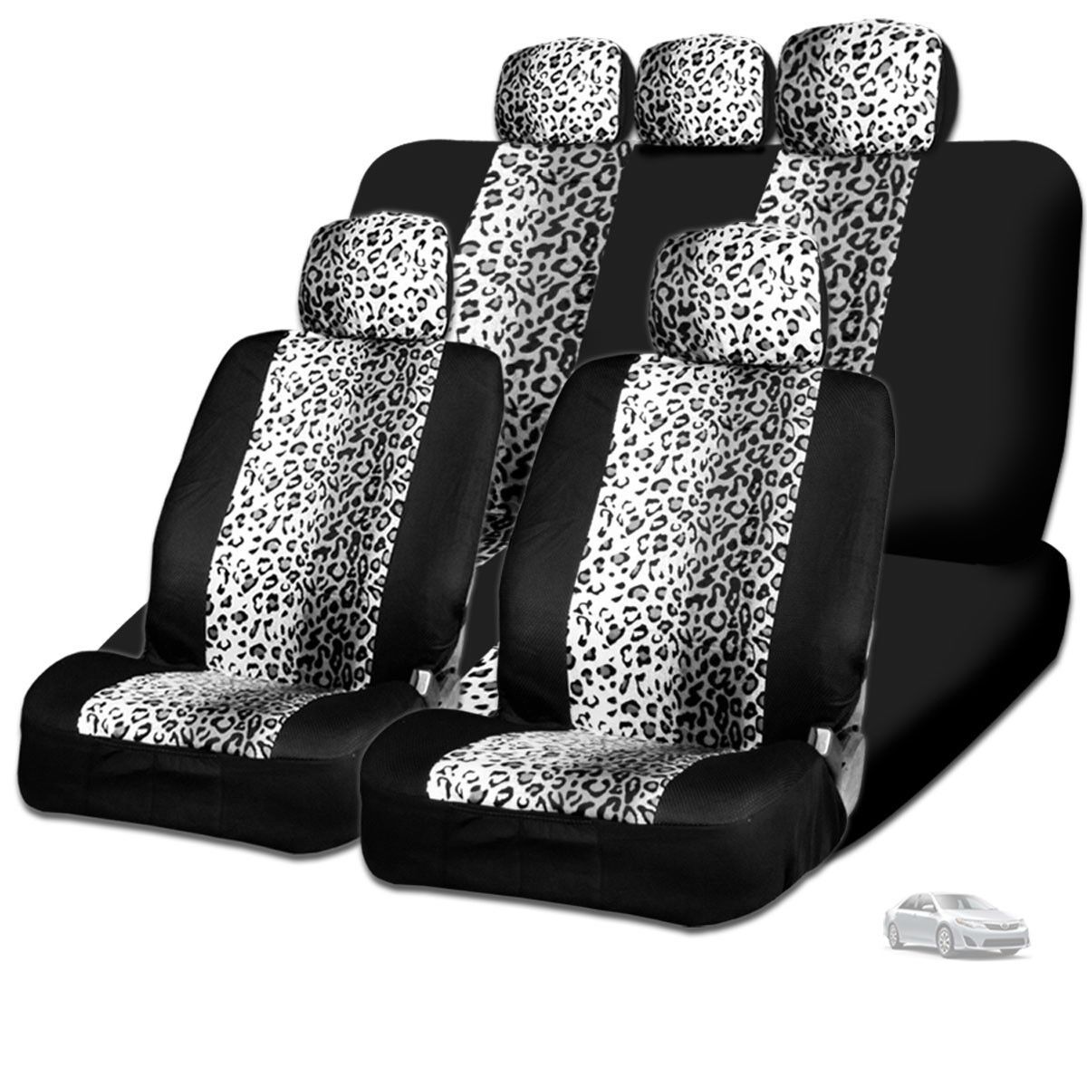 New Design Safari Snow Leopard Print Car Truck SUV Seat Covers For Toyota