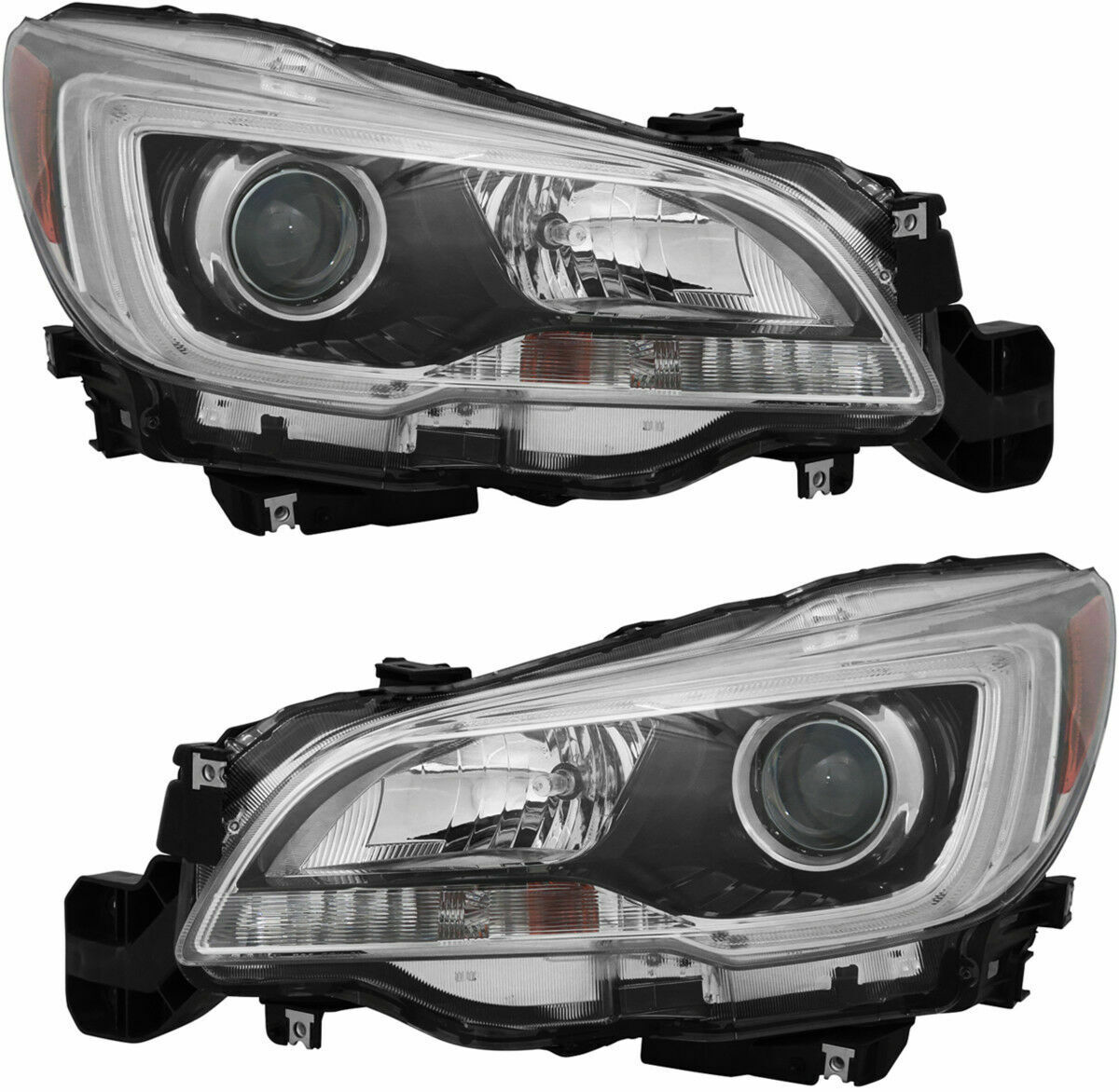 FITS FOR LEGACY / OUTBACK 2015 2016 2017 HEADLIGHT HALOGEN BLACK RIGHT & LEFT 